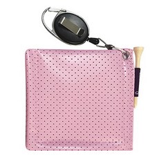 BAKOZEL 高爾夫皮革伸縮扣高球清潔巾, 1個, 粉紅色