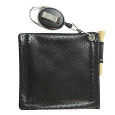 BAKOZEL 高爾夫皮革伸縮扣高球清潔巾, 1個, 黑色