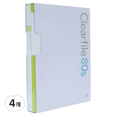문화산업 대용량 인덱스 클리어화일 A4 80p, 4개, 연두(F525A-73)