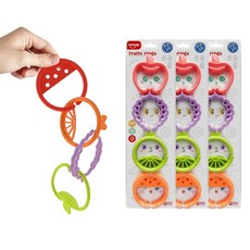 Mallang嬰兒用水果環環玩具固齒器 4種*6入組, 混色, 單品, 1組