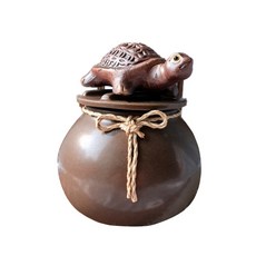 Chinjipsson 玄關迷你烏龜裝飾品 + 陶瓷鹽罐組合, 1個