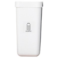 KAZT 一鍵式高級方形垃圾桶 10L, 全白色, 2個