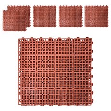 PMU 必美優 浴室組合墊 PE發乙烯 適用於居家住所、浴室、廚房、陽台, 30 x 30 x 厚1.2cm, 紅色, 1組