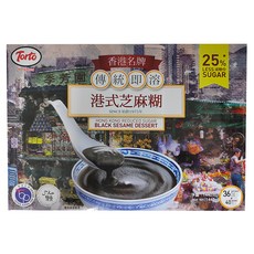Torto 多多 傳統即溶港式芝麻糊 Set, 香港名牌 25%減糖, 40g, 36包, 1盒