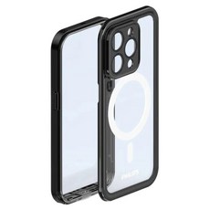 PHILIPS 飛利浦 磁吸式極限運動防水殼 iPhone 15 pro, 透明色 + 黑色, 1個