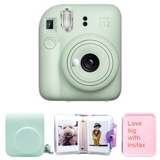 FUJIFILM 富士 instax Mini 12 薄荷綠 instaxmini12 + 專用相機包組合, 1套
