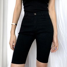 잘빠진 여성용 쿨모찌 5부 스키니 팬츠