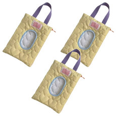 Jonifree 外出用大容量濕紙巾收納袋, 黃色, 3個