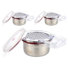 STENLOCK 史丹利 韓國製造經典附蓋磨泥盒 4號 圓形, 3個, 混色