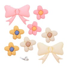 PARTYSHOW 可愛緞帶自然風雛菊氣球 + 點膠套組, 1套, 粉紅色, 象牙白, 黃色