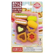 Iwako 造型橡皮擦 Set 日本製造 無PVC, 餅乾, 1組