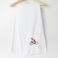 ATEAM 彩色刺繡運動毛巾, 白色, 1個