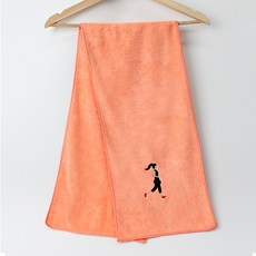 ATEAM 彩色刺繡運動毛巾, 橘色, 1個