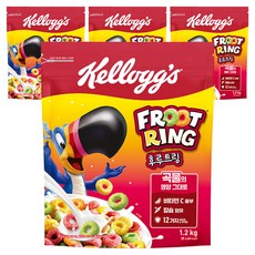 켈로그 후르트링 시리얼, 1.2kg, 4개