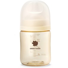 Green Finger 韓國製 Bebe Grow PPSU 奶瓶 + 奶嘴 S 1-3個月, 經典奶油, 160ml, 1個