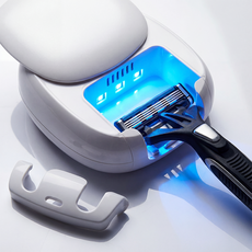 꿀쥬 휴대용 UV 무선 칫솔 면도기 살균기, RM-S9, 화이트