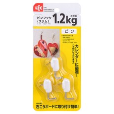 LEC 釘式掛勾 3入組 耐重1.2kg, H-396, 1組