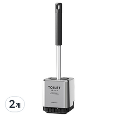 生活共感 免鑽孔壁掛式馬桶清潔刷, 2個, 銀色