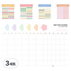 JOONIE 6個月副食品食譜日曆 6種+貼紙 4種組, 3套, 混合色