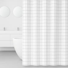 베러웰즈 물튐 방지 샤워 커튼, 심플체크, 1개