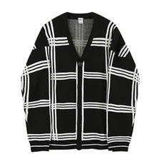 Fashion Flow 男士時尚格紋亮點寬鬆版開襟衫