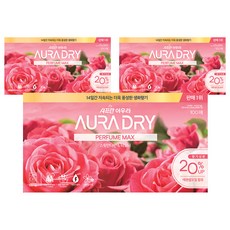 아우라 드라이 시트 퍼퓸맥스 섬유유연제 스윗만다린 & 피오니, 3개, 100매