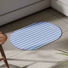BEORA 可水洗珪藻土防滑地墊, 條紋藍