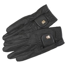 BRENCE 女士金屬黑色合成皮高爾夫手套雙手組, 黑色, 2組