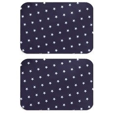 Derhappy 圓形防水墊 星星圖案 海軍藍, 2個