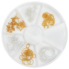 美甲鏈條組 KN-P1045, 1個, 金色, 銀色