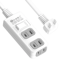 SUN JAKE 1切3座延長線 2P L頭, 2.7m, 白色, 1個