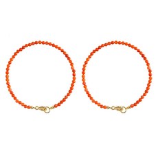 Miso-roun 奢華串珠風格佛珠 3mm, 2個, 櫻桃橙