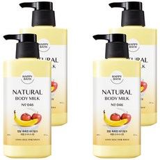 해피바스 정말 촉촉한 바디밀크 애플 앤 바나나향, 400g, 4개