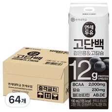 연세두유 고단백 검은콩 & 고칼슘 두유, 190ml, 64개
