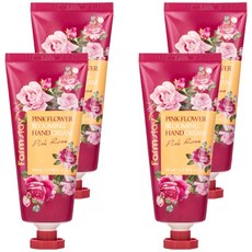 Farm stay 植物莊園 粉色花朵綻放護手霜 玫瑰香, 花香, 100ml, 4個