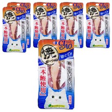 INABA CIAO 啾嚕 本鰹燒魚柳條, 日本國產品, 綠茶消臭成分配合, 土佐清水港直接輸送本鰹, 肉質柔軟, 干貝, 6包, 25g