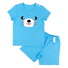 메이키즈 아동용 블루수달 5부 변화지 실내복 상하의 세트