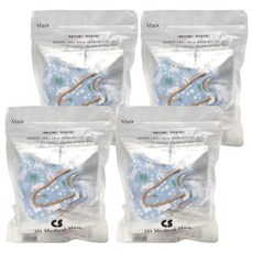 CS 凱馺國際 幼幼3D立體醫用口罩, 蘿蔔兔MINI 藍色, 20片, 4包