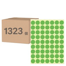 鶴屋 圓形 螢光標籤 122D 綠色, 3個, 441個裝