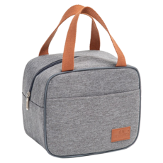 WEYOUNG 牛津布便當袋 小號方形手提袋, 保溫鋁箔, 22.5 x 15 x 19.5cm, 灰色, 1個