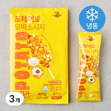 오늘의간식 포테이토 모짜소시지 핫도그 (냉동), 100g, 4개입, 3개