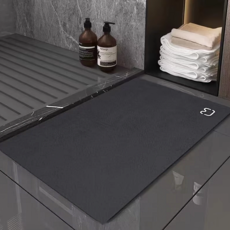 超級工廠 矽藻土軟地墊, 80 x 50cm, 可愛貓頭 藏青, 吸水速乾防滑, 1個