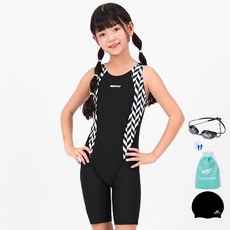 aquatica 女童室內泳衣 五分泳衣 專業泳鏡組 AQAJN103