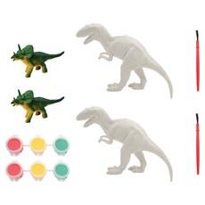 agaplus 恐龍模型3色顏料塗色遊戲組 隨機出貨, 3套