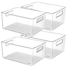 Market Plan 米特多用途收納盒 基本款 小號, 4個, 透明