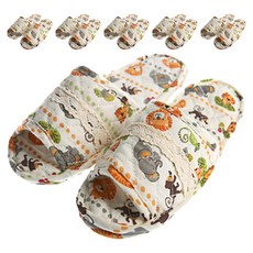 KS Mall 雙層軟墊棉質室內拖鞋 動物 MF177, 混合色, 6個