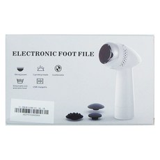 電動磨腳皮機，強勁動力，3個磨頭，舒適，可拆卸水洗頭，USB充電, A038, 白色