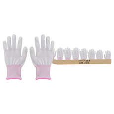 JIAHON 嘉鴻 合手型棉紗加碳纖維絲手套 PU塗指手套 10雙, 灰色, 1包