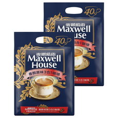 Maxwell House 麥斯威爾 香醇原味3合1咖啡, 14g, 40條, 2袋
