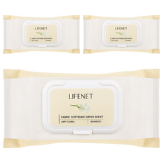 라이프넷 건조기용 드라이시트 섬유유연제 DS1 에어리 플로럴 본품, 80매, 3개